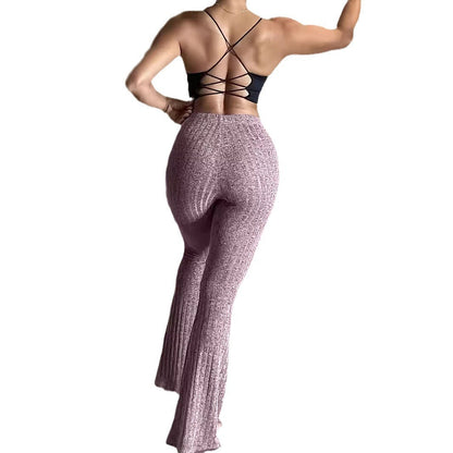 Women's bootcut leggings in luxurious fabric with a structured design and high waistband NOVAE