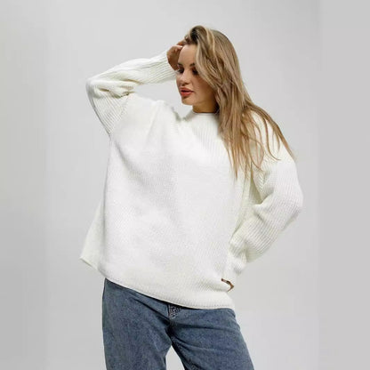 Women's casual oversized sweater with textured knit pattern NOVAE