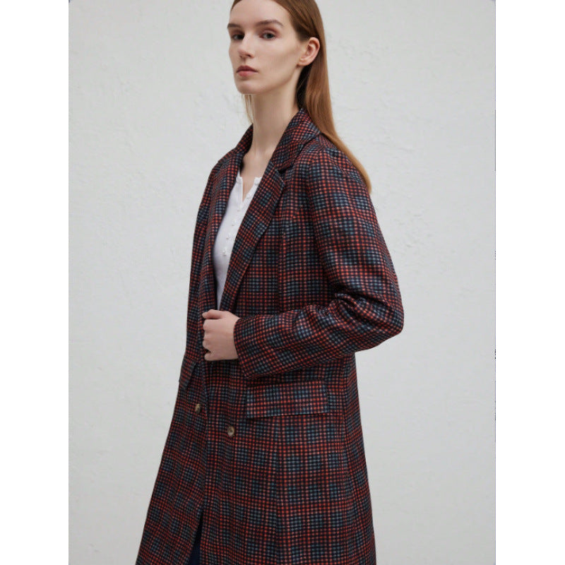 Women's blazer with a checked pattern and chic cut NOVAE