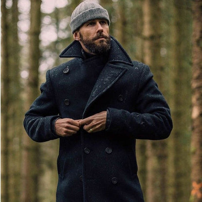 Men's classic and stylish double-breasted wool coat NOVAE
