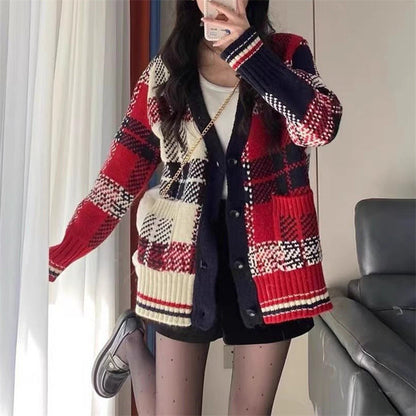 Women's striped knit cardigan NOVAE