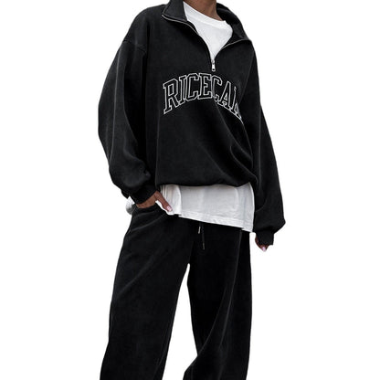 Women's comfortable oversized sweatshirt with high-quality zipper and casual cut NOVAE