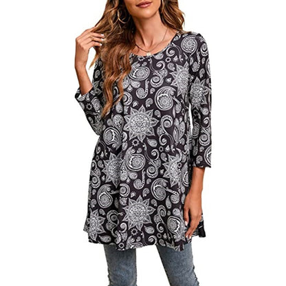 Women's tunic with unique mandala print NOVAE