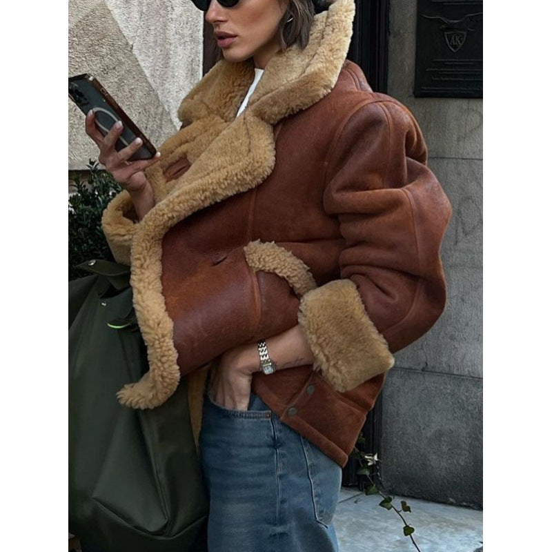 Women's casual oversized fur coat NOVAE