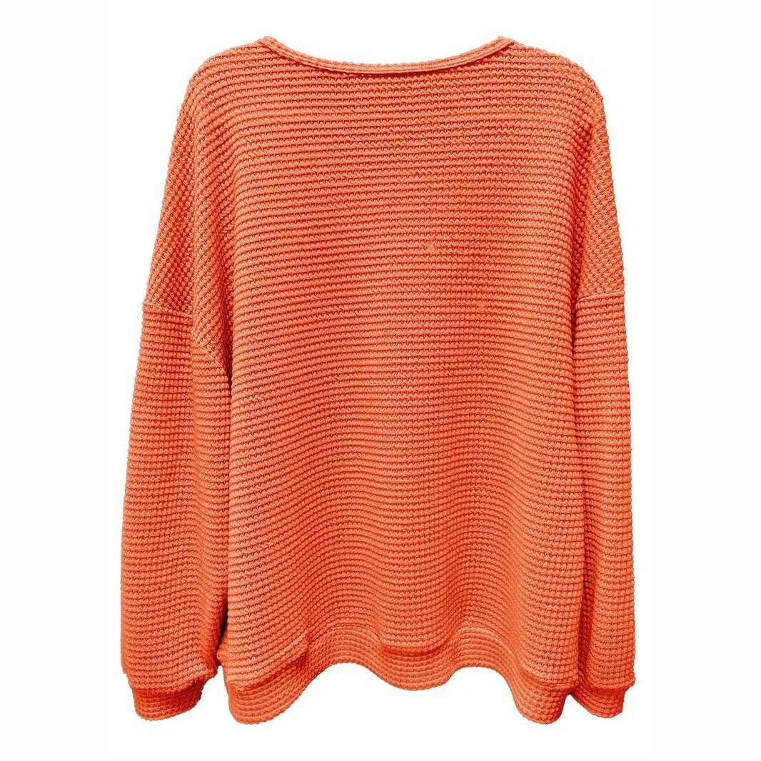 Women's casual knit sweater with a loose fit and elasticated cuffs NOVAE
