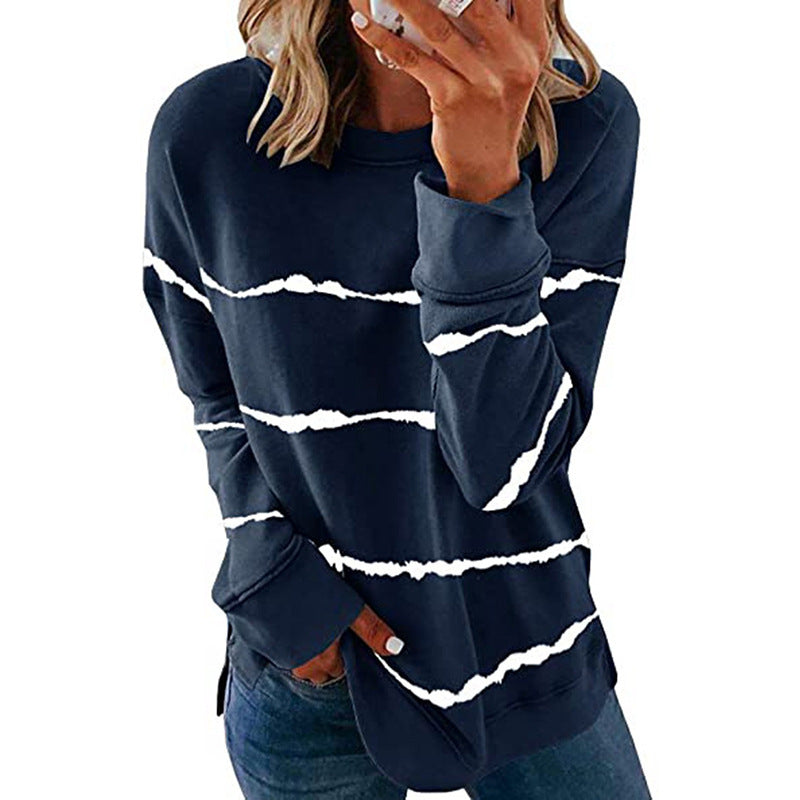 Women's casual sweatshirt with modern stripes NOVAE