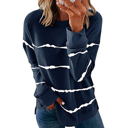 Women's casual sweatshirt with modern stripes NOVAE