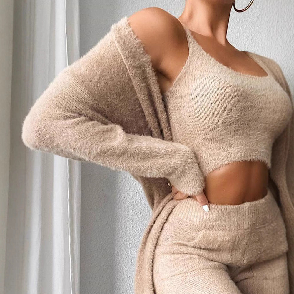 Women's set consisting of a soft knit top and fashionable leggings NOVAE