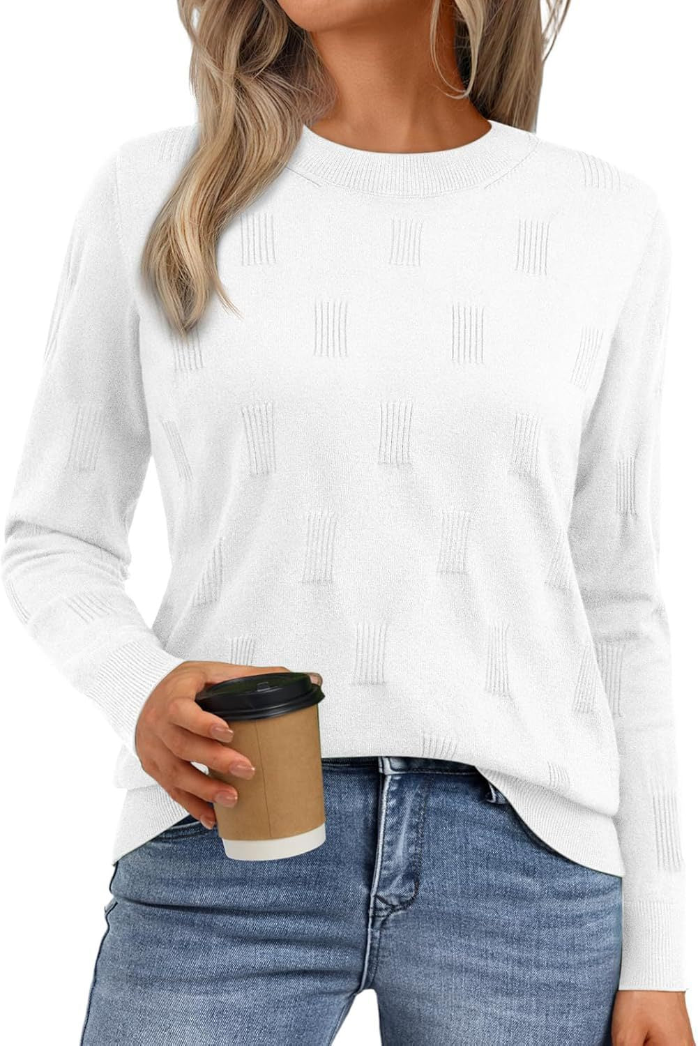 Women's Fashionable Knit Sweater with Textured Pattern NOVAE