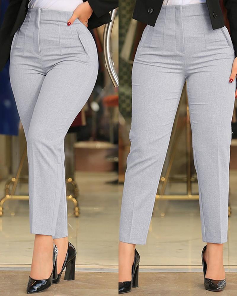 Women's High Waist Suit Trousers with Elegant Pleats NOVAE
