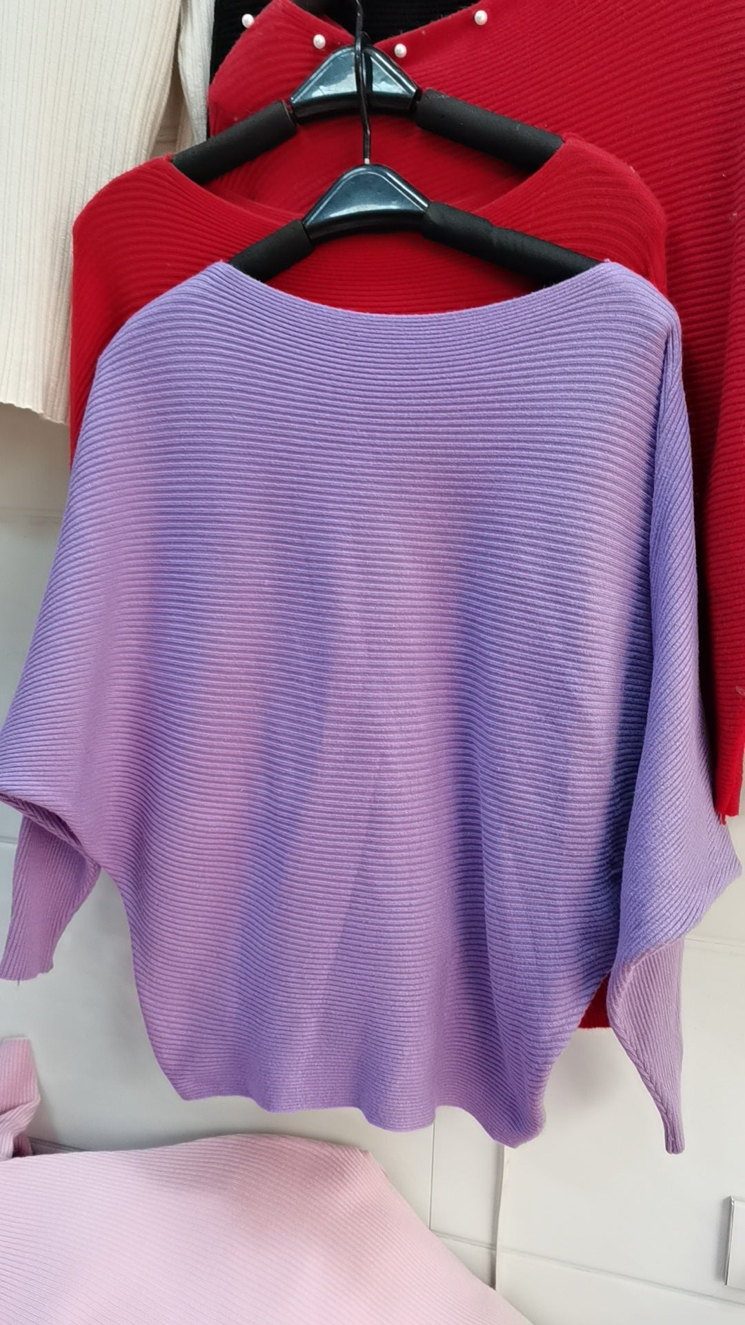 Women's oversized knit sweater with sophisticated rib design and wide cut NOVAE