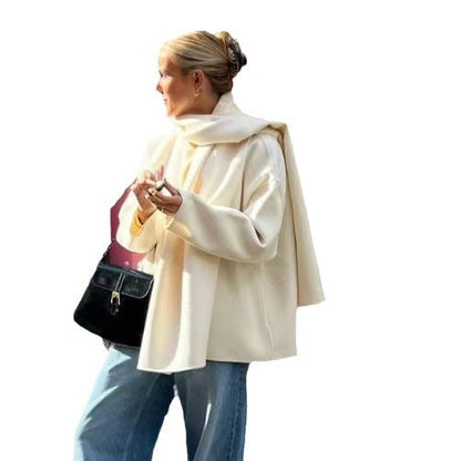 Women's elegant oversized jacket with voluminous collar NOVAE