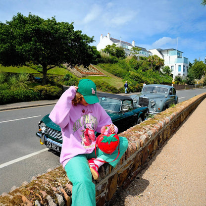 Women's fashionable sweatshirt with a striking strawberry design and comfortable cut NOVAE