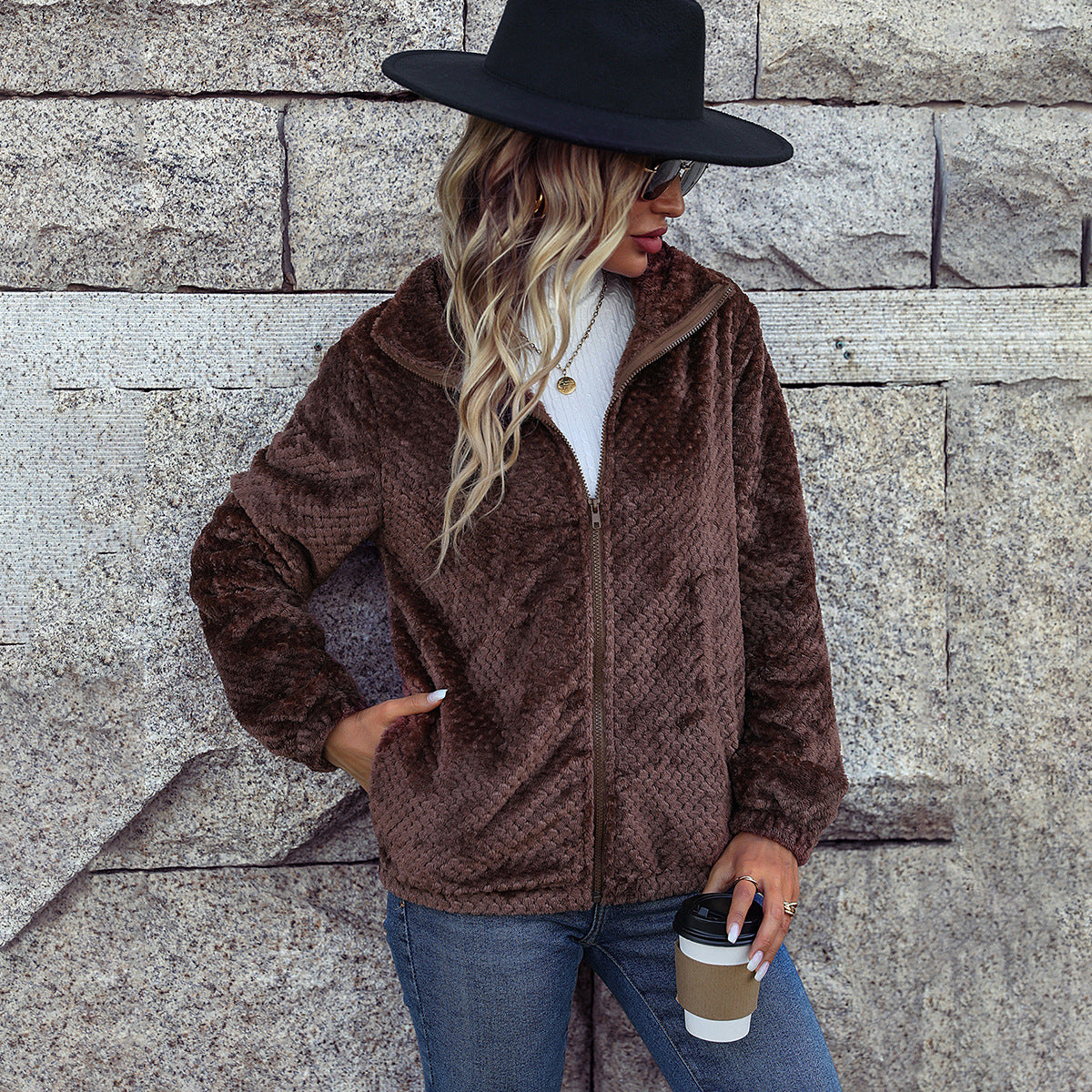 Women's cozy fleece jacket NOVAE