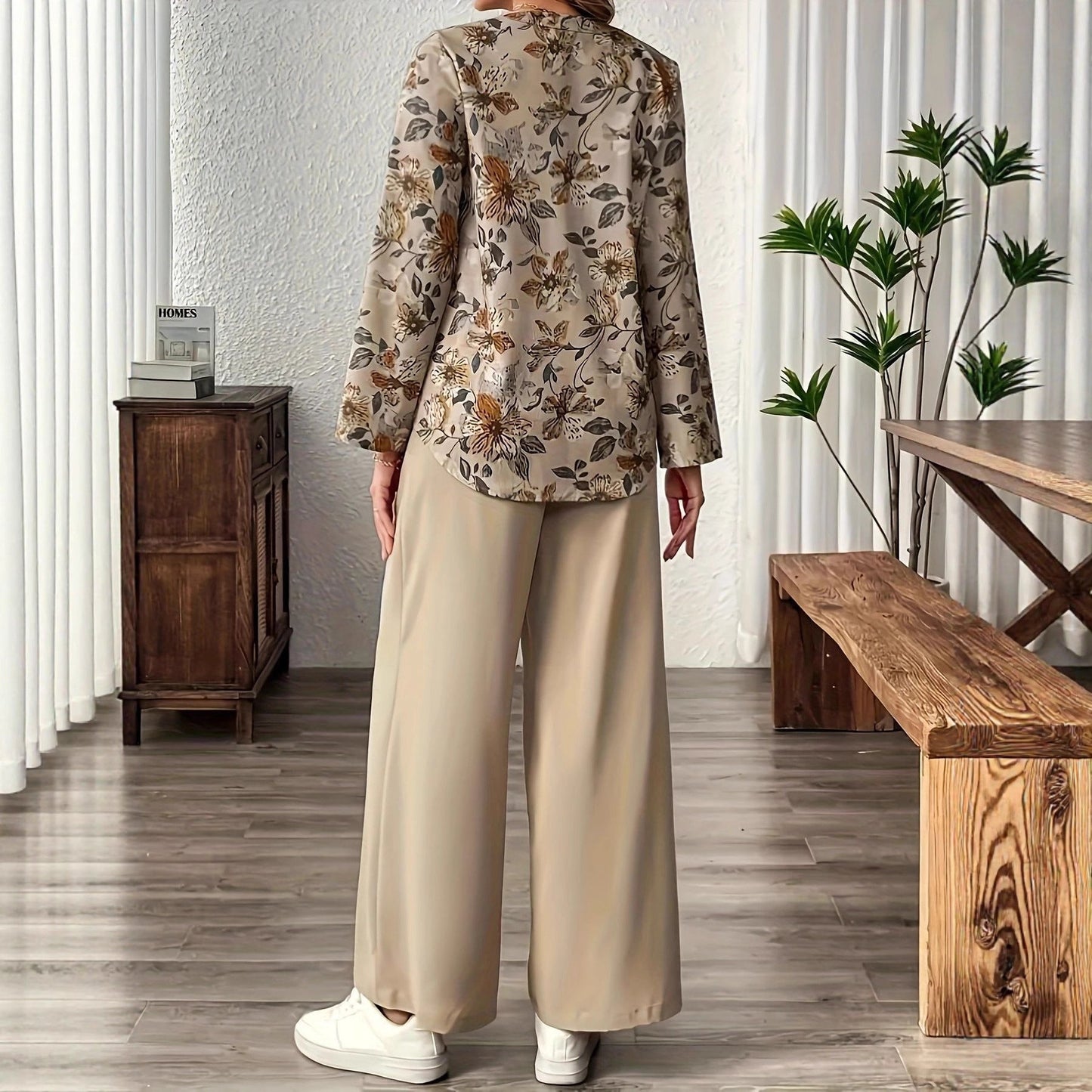 Women's shirt blouse with floral pattern NOVAE