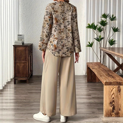 Women's shirt blouse with floral pattern NOVAE