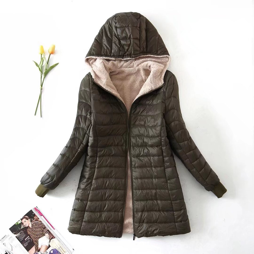 Women's quilted winter jacket with hood and cozy lining NOVAE