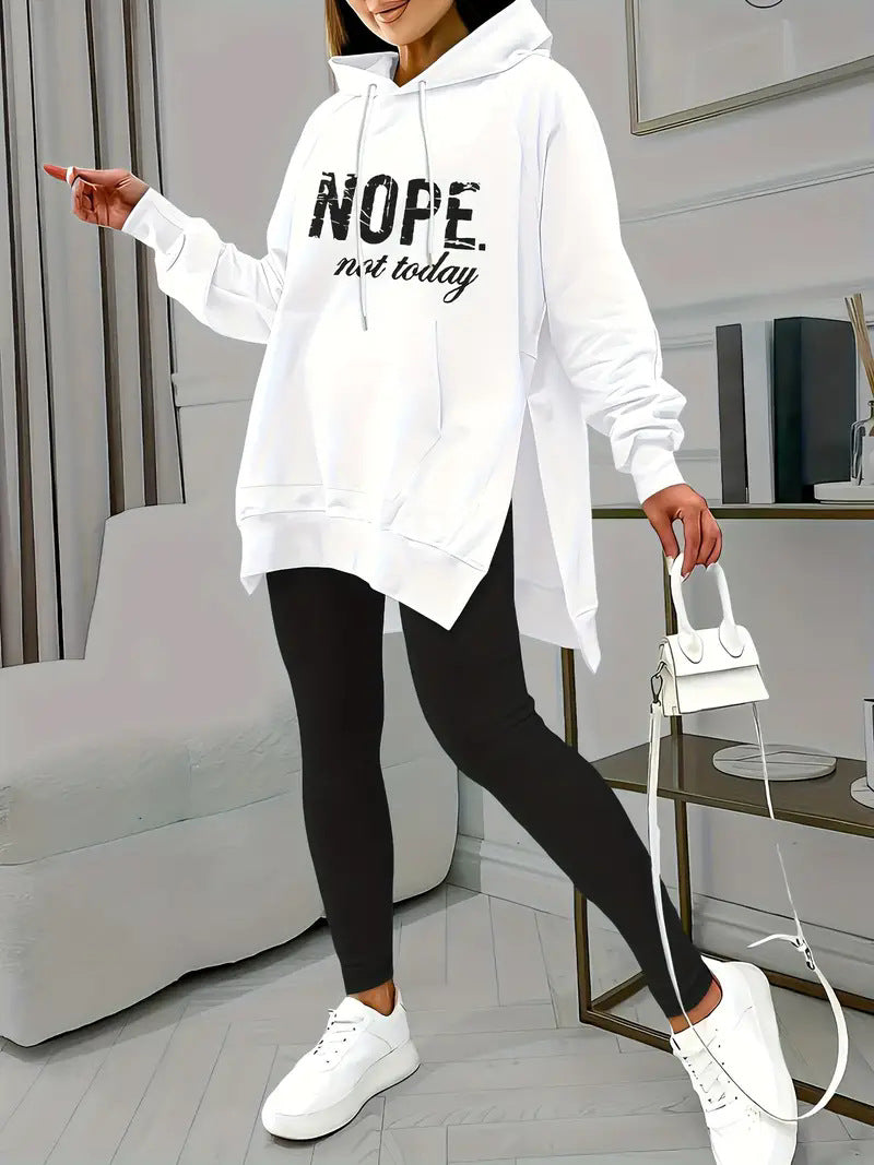 Women's oversized hoodie with creative lettering and a relaxed fit NOVAE
