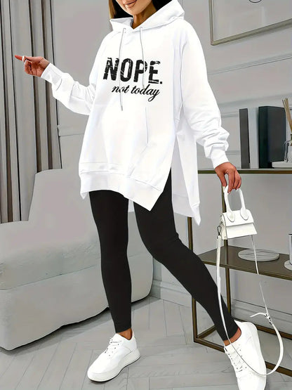 Women's oversized hoodie with creative lettering and a relaxed fit NOVAE