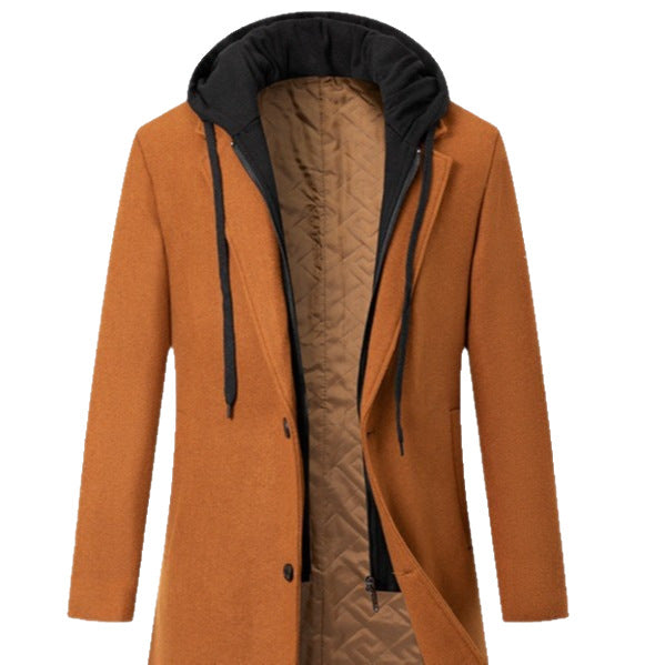 Men's elegant transitional coat with detachable hood NOVAE