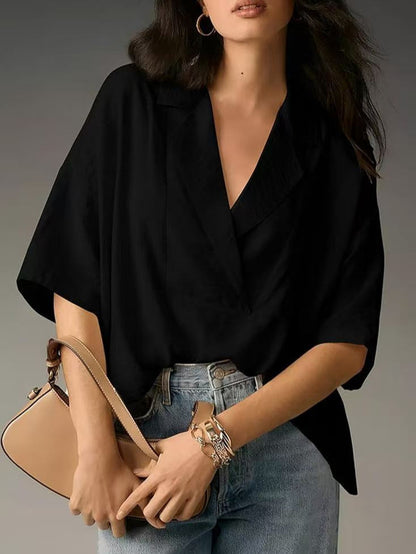 Women's casual silk blouse with a chic cut NOVAE