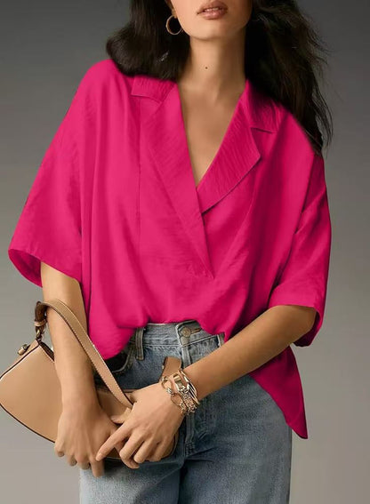 Women's casual silk blouse with a chic cut NOVAE
