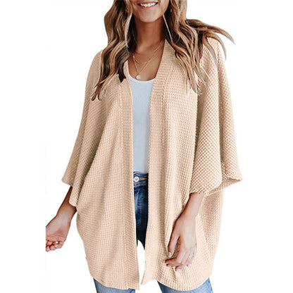 Women's casual waffle-knit cardigan NOVAE