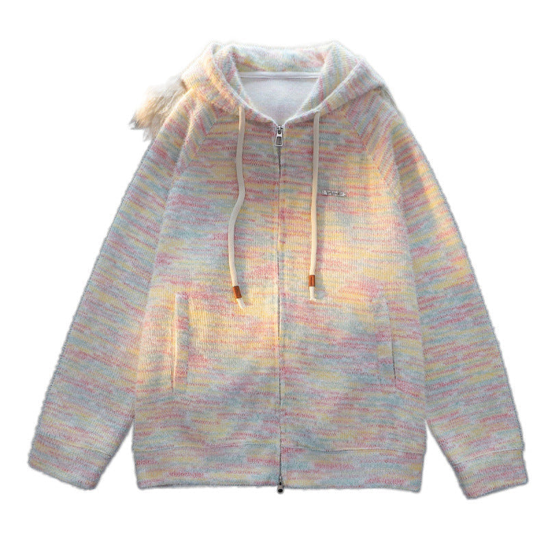 Women's zip-up hoodie with a lightly textured loop pattern and practical pockets NOVAE