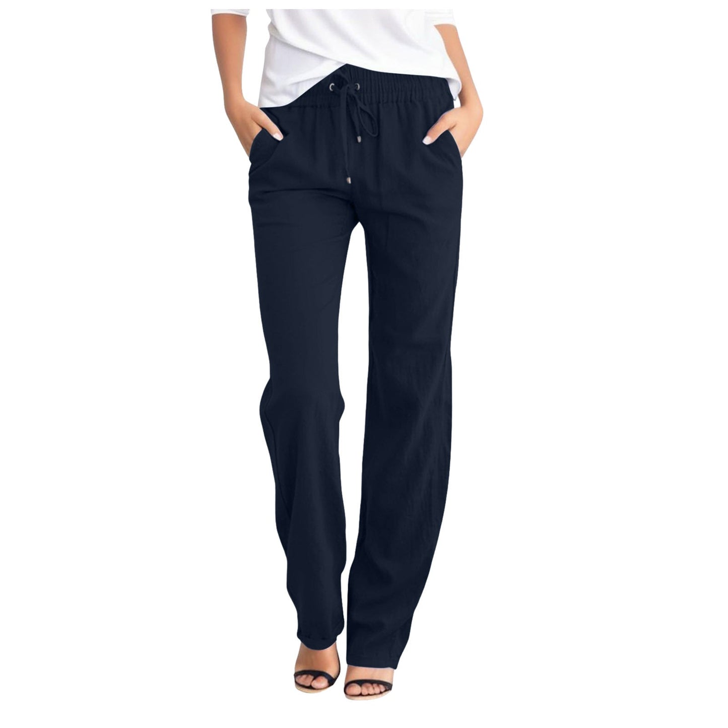 Women's Comfortable Leisure Trousers with Elastic Waistband and Practical Side Pockets NOVAE