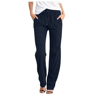 Women's Comfortable Leisure Trousers with Elastic Waistband and Practical Side Pockets NOVAE
