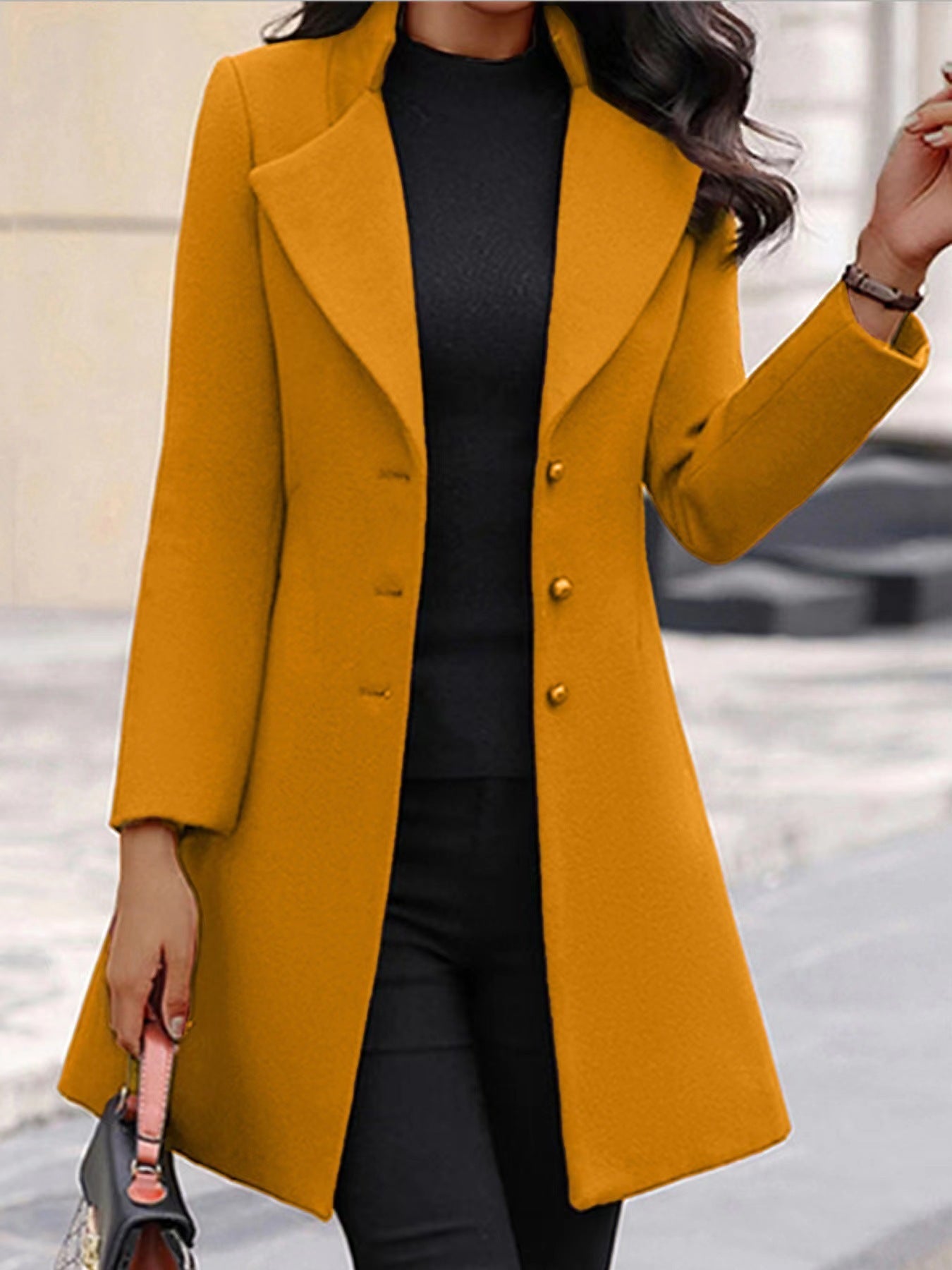 Women's stylish and elegant blazer coat with wide lapels NOVAE