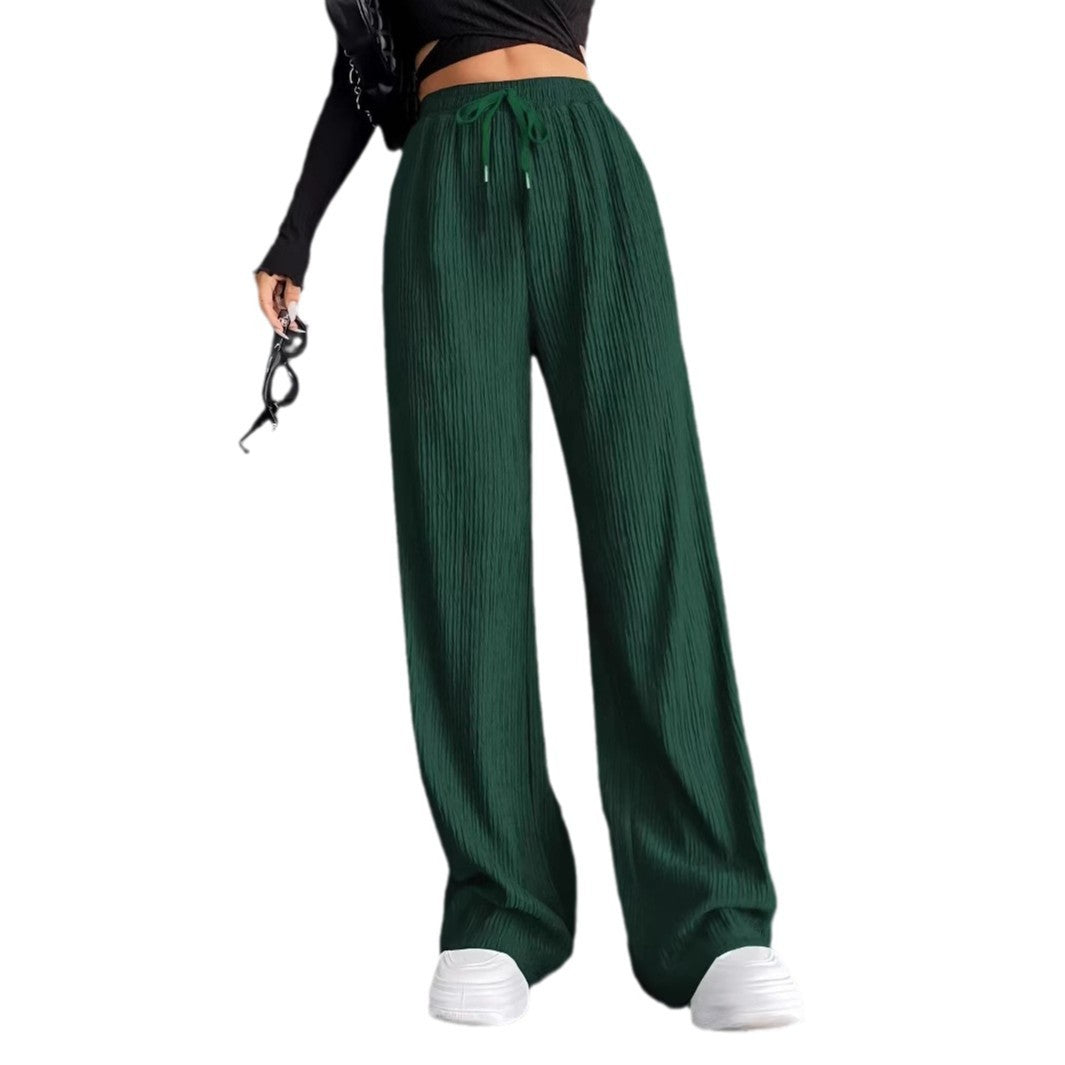 Women's wide pleated trousers with elasticated waistband NOVAE