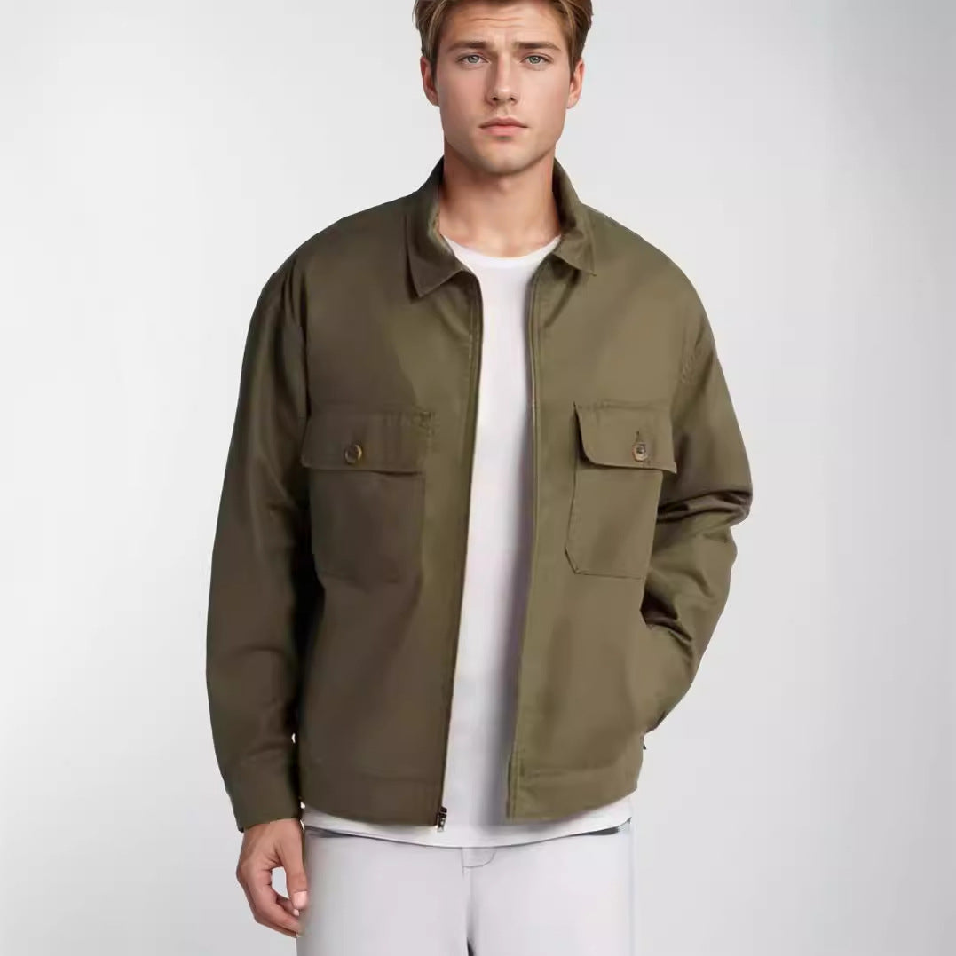Men's casual transitional jacket with practical fold-over pockets NOVAE