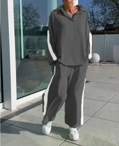 Women's relaxed leisure suit with shirt and wide-legged trousers NOVAE