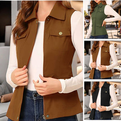 Women's stylish vest with practical pockets NOVAE
