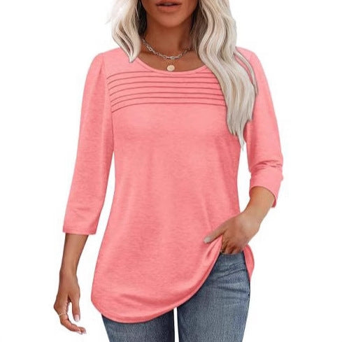 Women's elegantly cut top with gathered details NOVAE