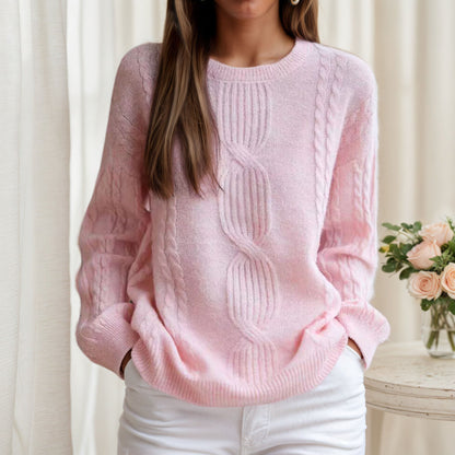 Women's cable-knit sweater with a relaxed fit NOVAE