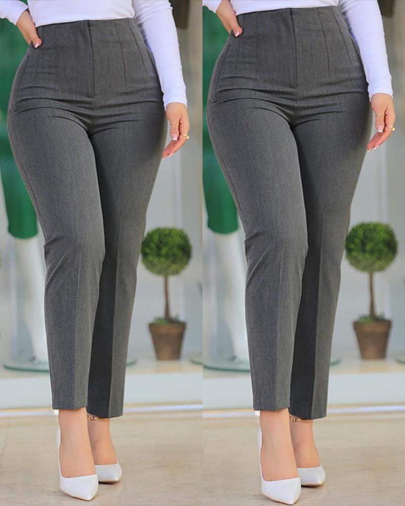 Women's High Waist Suit Trousers with Elegant Pleats NOVAE