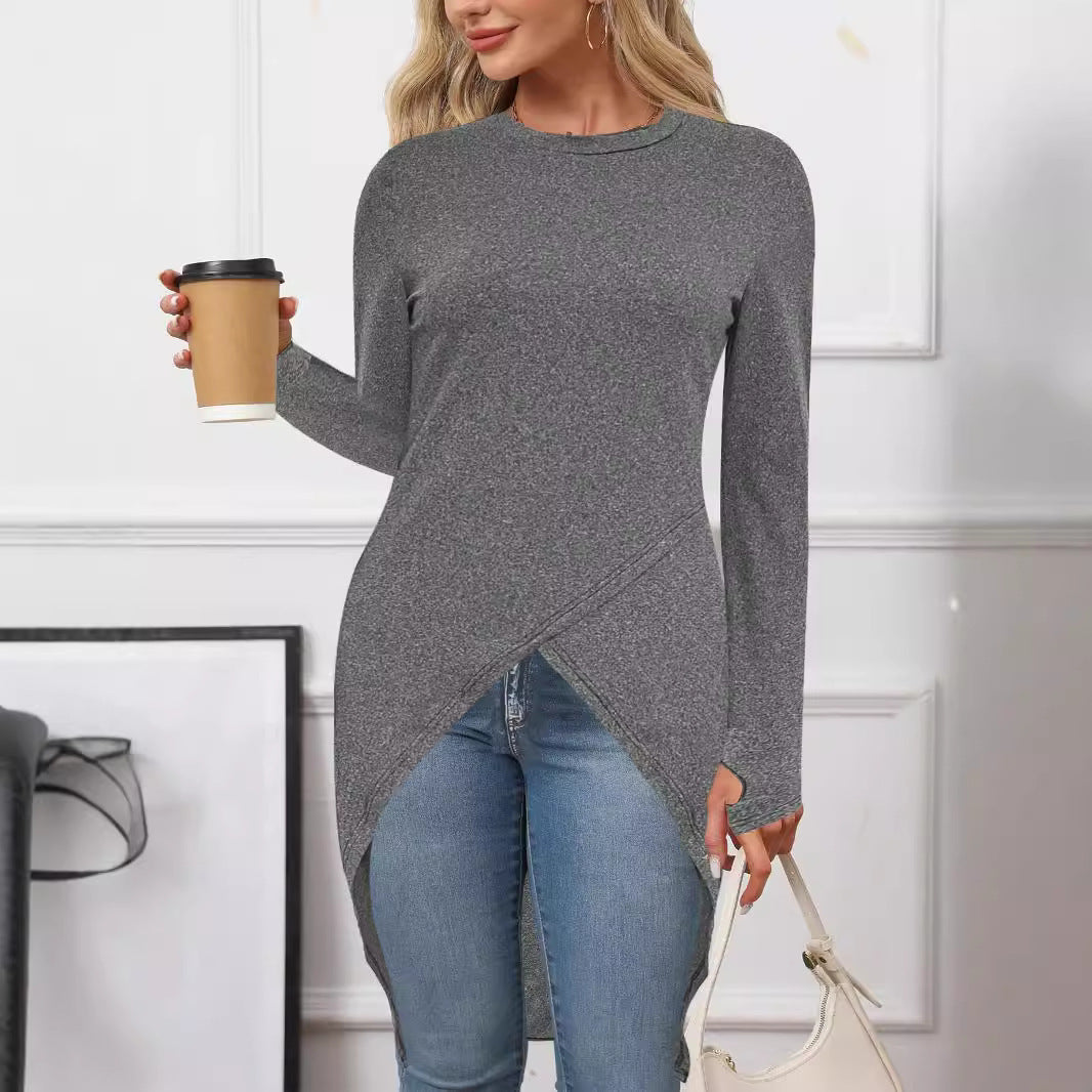 Women's asymmetrical long-sleeved shirt NOVAE