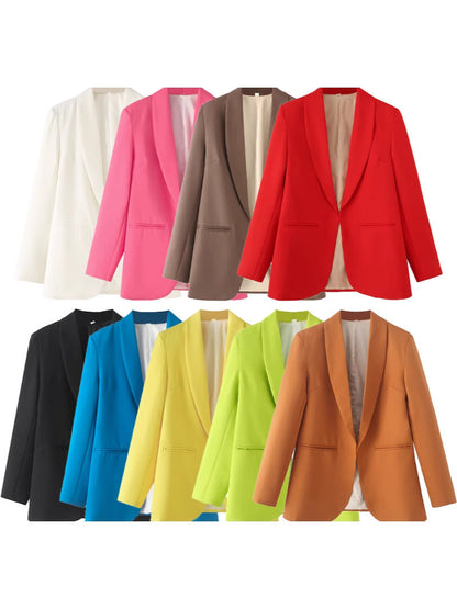 Women's elegant blazer with a modern cut and practical pockets NOVAE