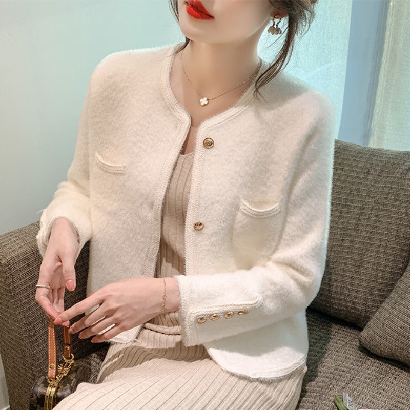 Women's elegant cardigan with gold buttons NOVAE