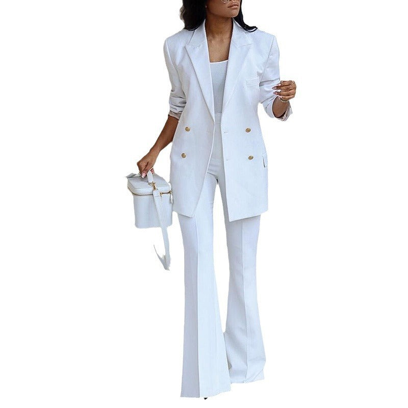 Women's elegant wide-leg blazer set with waist belt NOVAE