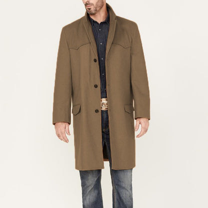 Men's elegant long-sleeved overcoat with modern accents NOVAE