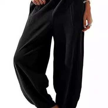Women's wide-leg lounge trousers with elasticated waistband and pockets NOVAE