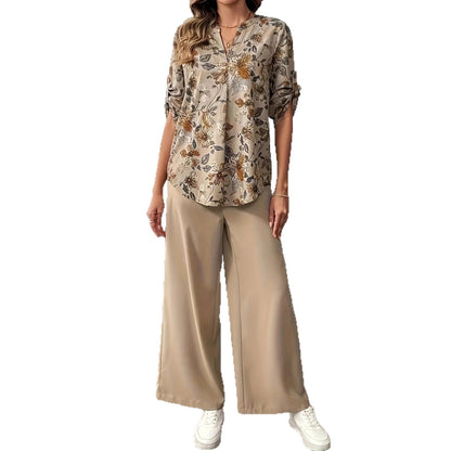 Women's shirt blouse with floral pattern NOVAE