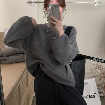 Women's casual sweater with voluminous sleeves and soft material NOVAE