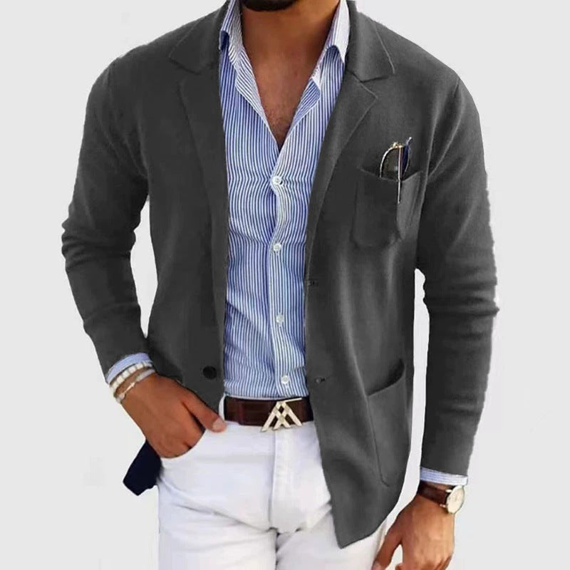 Men's elegant fine knit blazer with practical pockets NOVAE