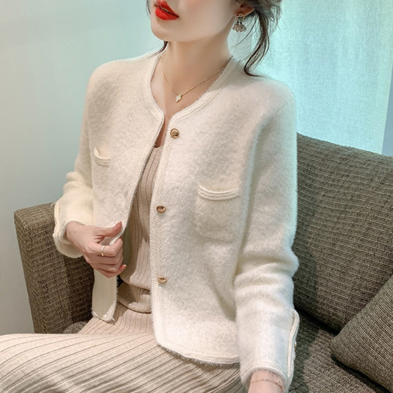 Women's elegant cardigan with gold buttons NOVAE