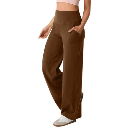 Women's wide-leg high-waisted leisure trousers with practical pockets NOVAE