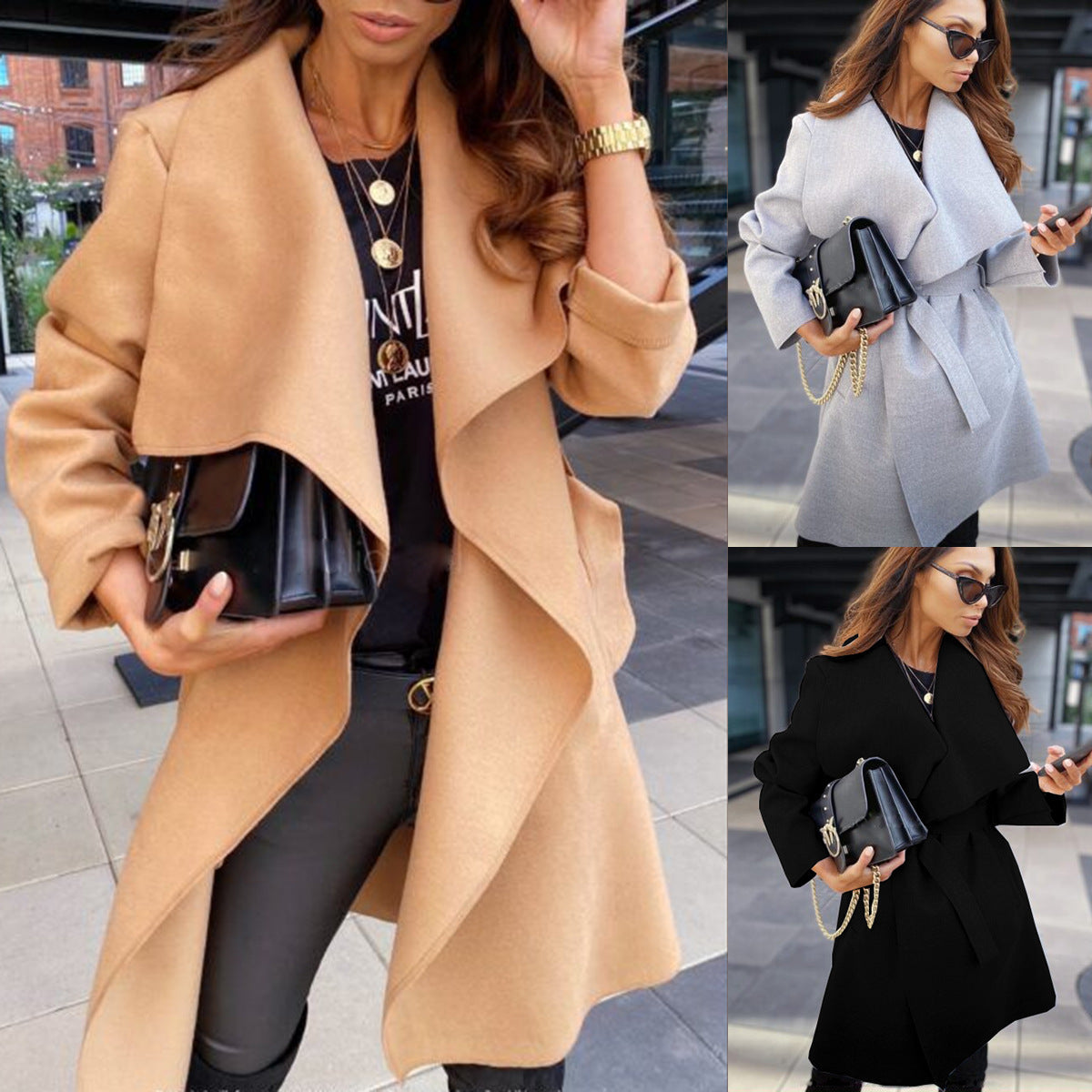 Women's elegant, sassy coat in a casual wrap design NOVAE